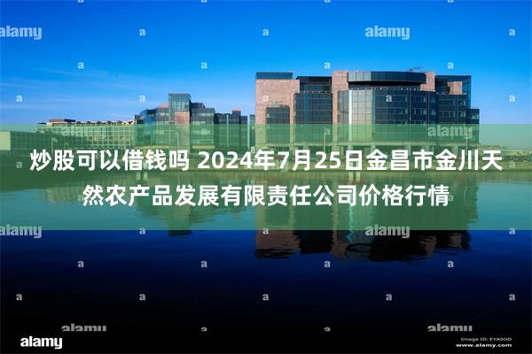 炒股可以借钱吗 2024年7月25日金昌市金川天然农产品发展有限责任公司价格行情