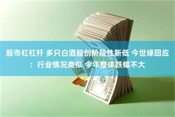 股市杠杠杆 多只白酒股创阶段性新低 今世缘回应：行业情况类似 今年整体跌幅不大