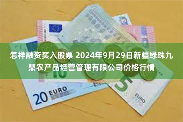 怎样融资买入股票 2024年9月29日新疆绿珠九鼎农产品经营管理有限公司价格行情