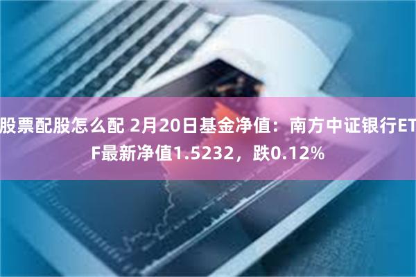 股票配股怎么配 2月20日基金净值：南方中证银行ETF最新净值1.5232，跌0.12%